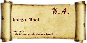 Warga Abod névjegykártya